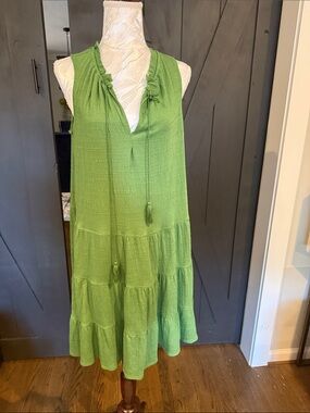 Max Studio Women’s Green Tiered Dress